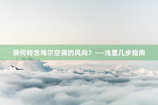 奈何转念海尔空调的风向？——浅显几步指南